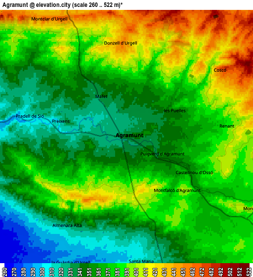 Zoom OUT 2x Agramunt, Spain elevation map