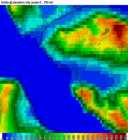 Zoom OUT 2x Volda, Norway elevation map