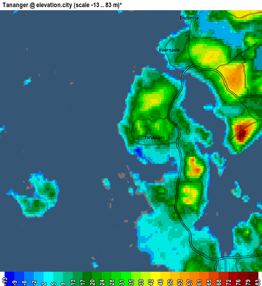 Zoom OUT 2x Tananger, Norway elevation map