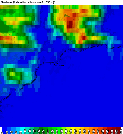 Zoom OUT 2x Svolvær, Norway elevation map