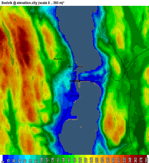 Zoom OUT 2x Svelvik, Norway elevation map