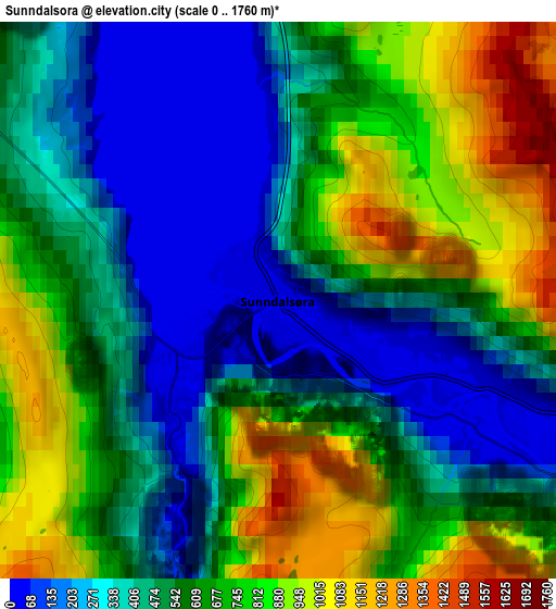 Zoom OUT 2x Sunndalsøra, Norway elevation map