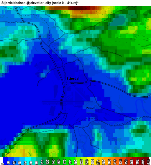 Zoom OUT 2x Stjørdalshalsen, Norway elevation map