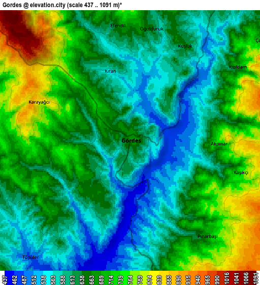 Zoom OUT 2x Gördes, Turkey elevation map