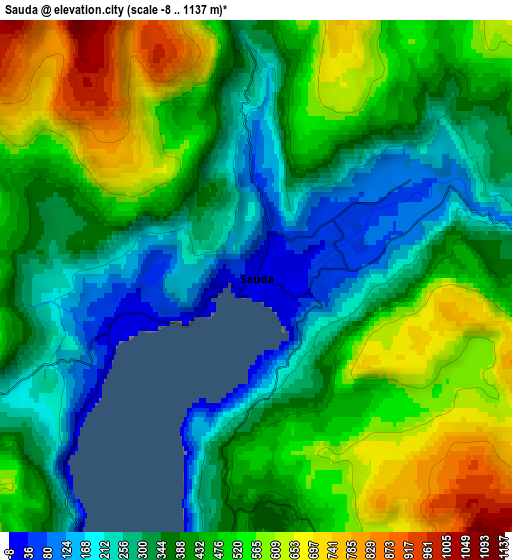 Zoom OUT 2x Sauda, Norway elevation map