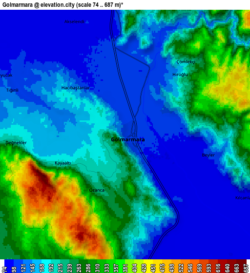 Zoom OUT 2x Gölmarmara, Turkey elevation map