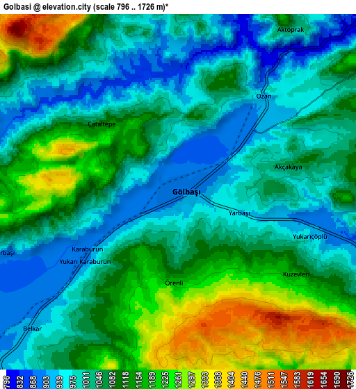 Zoom OUT 2x Gölbaşı, Turkey elevation map