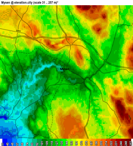 Zoom OUT 2x Mysen, Norway elevation map