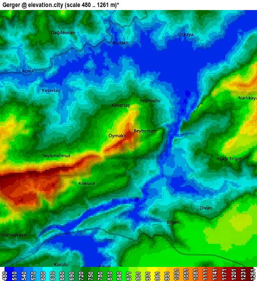 Zoom OUT 2x Gerger, Turkey elevation map