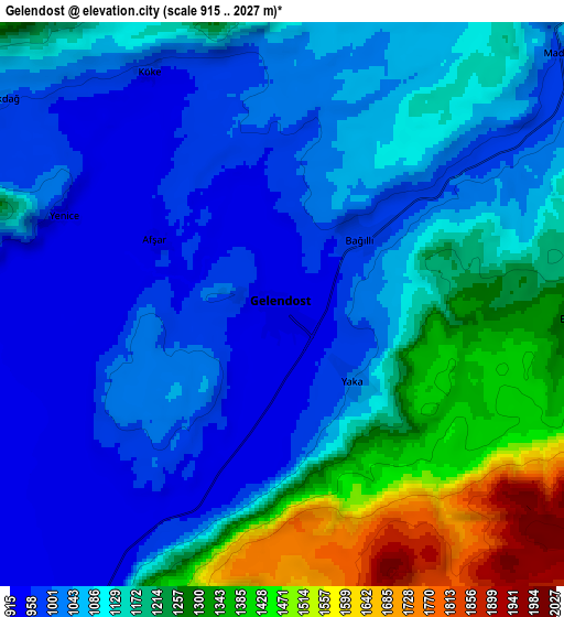 Zoom OUT 2x Gelendost, Turkey elevation map