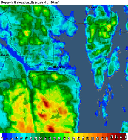 Zoom OUT 2x Kopervik, Norway elevation map