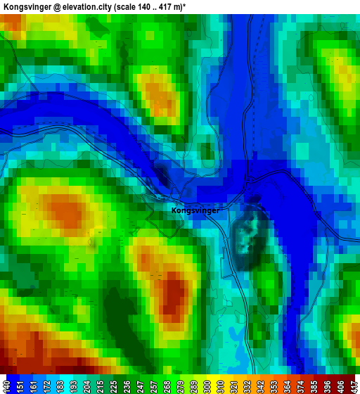 Zoom OUT 2x Kongsvinger, Norway elevation map