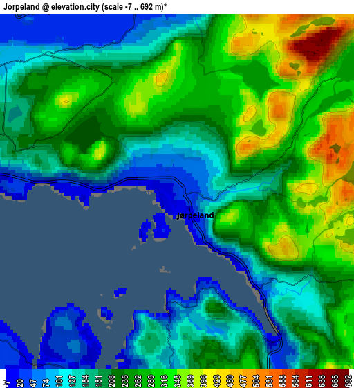 Zoom OUT 2x Jørpeland, Norway elevation map