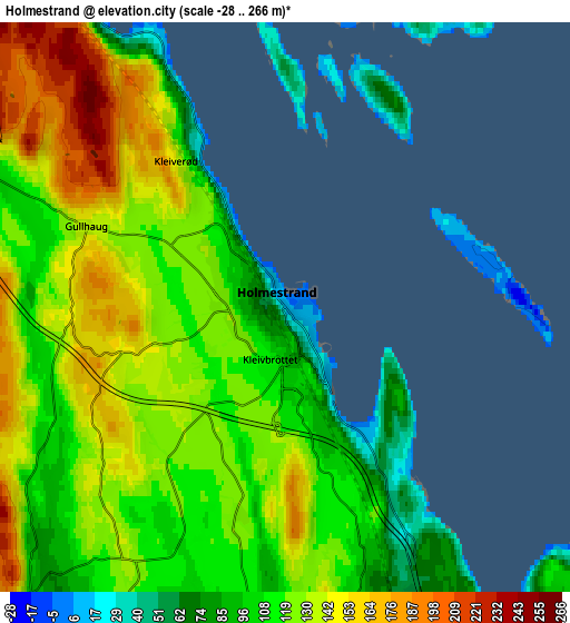 Zoom OUT 2x Holmestrand, Norway elevation map