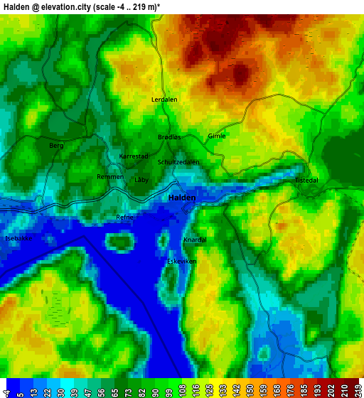 Zoom OUT 2x Halden, Norway elevation map