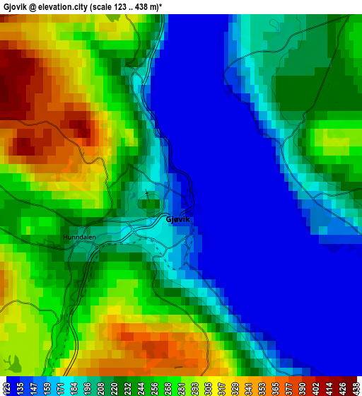 Zoom OUT 2x Gjøvik, Norway elevation map