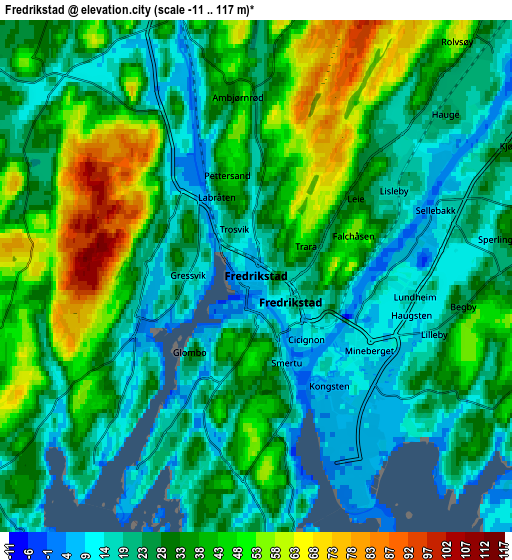 Zoom OUT 2x Fredrikstad, Norway elevation map