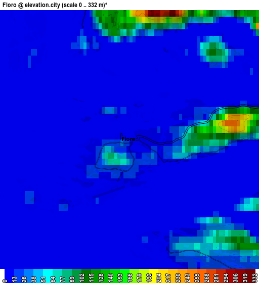 Zoom OUT 2x Florø, Norway elevation map