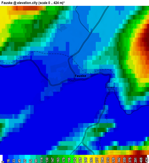 Zoom OUT 2x Fauske, Norway elevation map