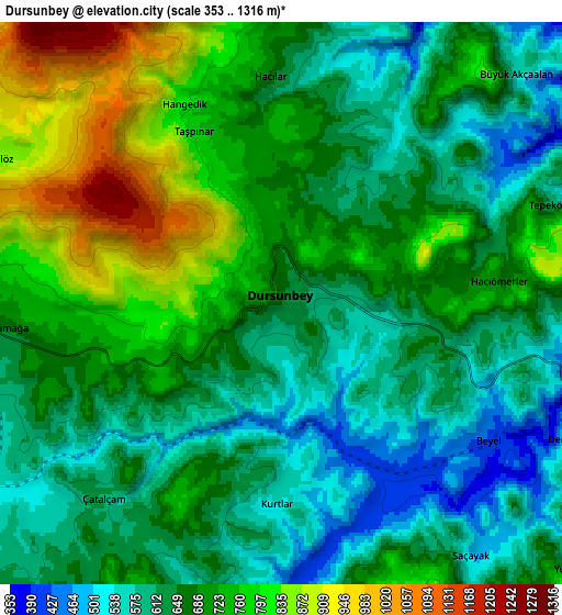 Zoom OUT 2x Dursunbey, Turkey elevation map