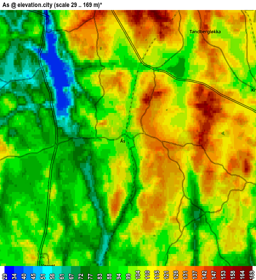 Zoom OUT 2x Ås, Norway elevation map
