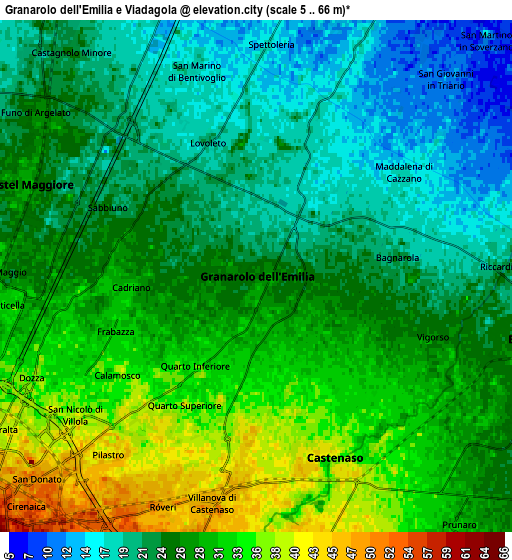 Zoom OUT 2x Granarolo dell'Emilia e Viadagola, Italy elevation map