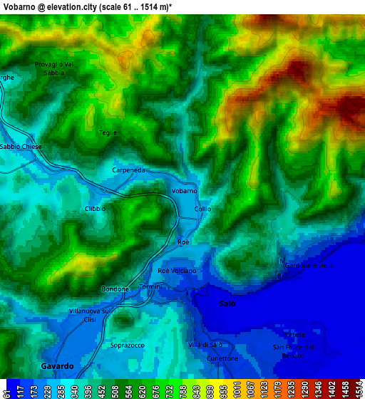 Zoom OUT 2x Vobarno, Italy elevation map