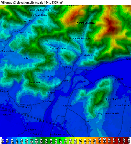 Zoom OUT 2x Villongo, Italy elevation map