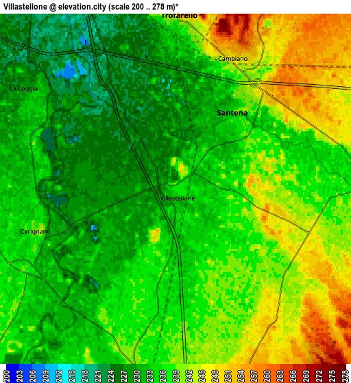 Zoom OUT 2x Villastellone, Italy elevation map