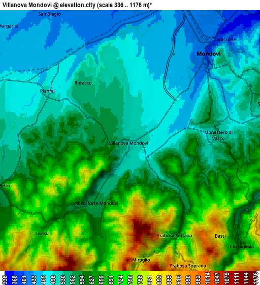 Zoom OUT 2x Villanova Mondovì, Italy elevation map