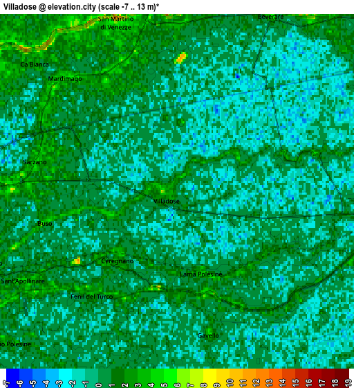 Zoom OUT 2x Villadose, Italy elevation map