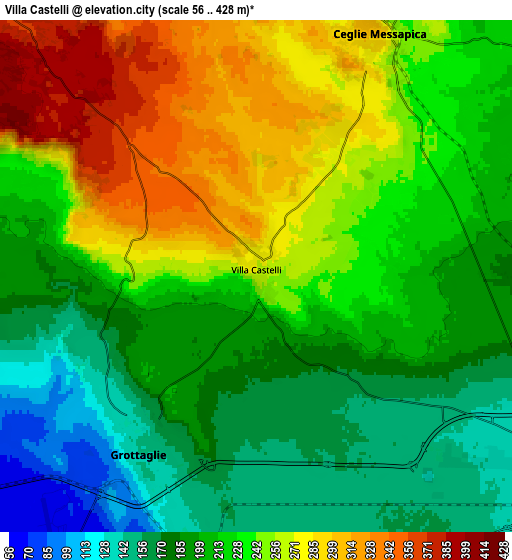 Zoom OUT 2x Villa Castelli, Italy elevation map