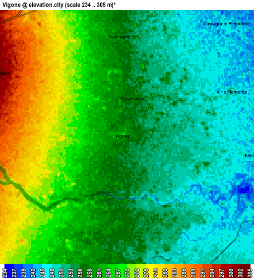 Zoom OUT 2x Vigone, Italy elevation map