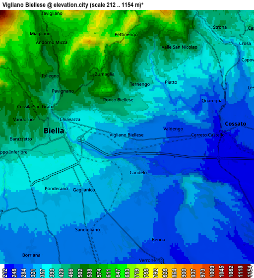 Zoom OUT 2x Vigliano Biellese, Italy elevation map