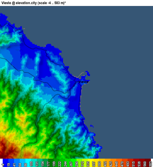 Zoom OUT 2x Vieste, Italy elevation map