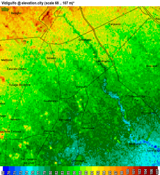 Zoom OUT 2x Vidigulfo, Italy elevation map