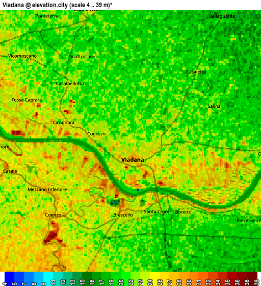 Zoom OUT 2x Viadana, Italy elevation map