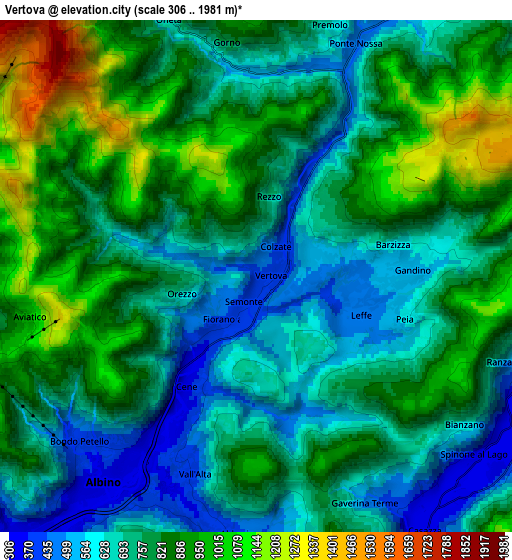 Zoom OUT 2x Vertova, Italy elevation map