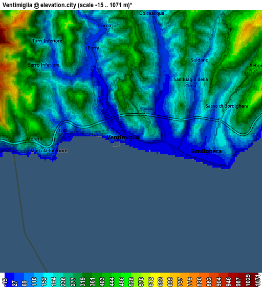 Zoom OUT 2x Ventimiglia, Italy elevation map