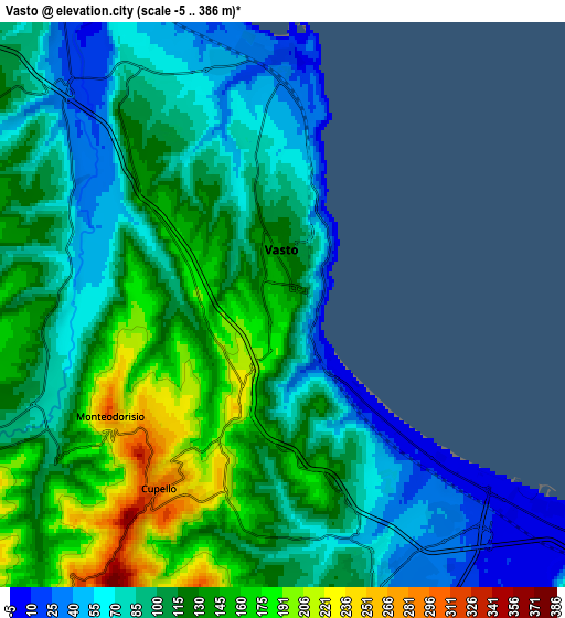 Zoom OUT 2x Vasto, Italy elevation map