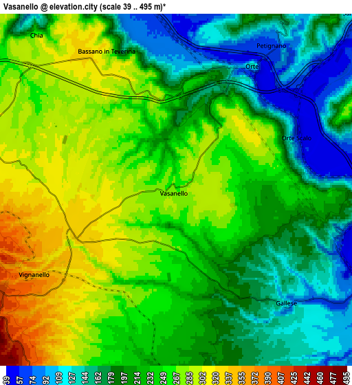 Zoom OUT 2x Vasanello, Italy elevation map