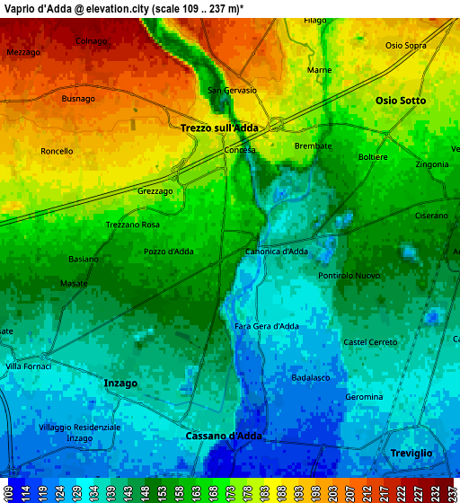 Zoom OUT 2x Vaprio d'Adda, Italy elevation map