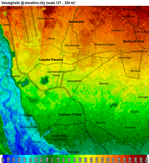 Zoom OUT 2x Vanzaghello, Italy elevation map