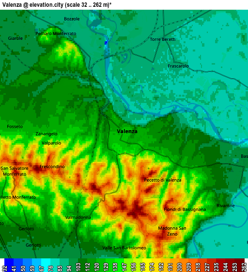 Zoom OUT 2x Valenza, Italy elevation map