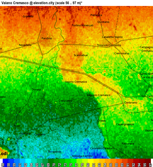 Zoom OUT 2x Vaiano Cremasco, Italy elevation map