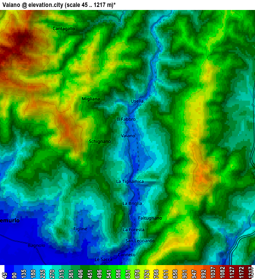 Zoom OUT 2x Vaiano, Italy elevation map
