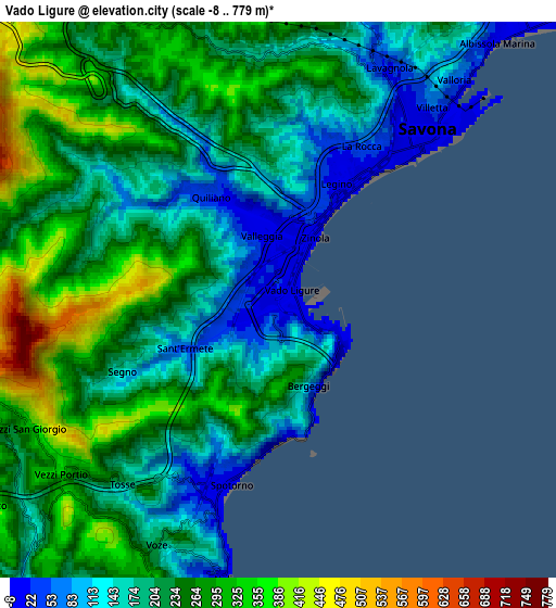 Zoom OUT 2x Vado Ligure, Italy elevation map