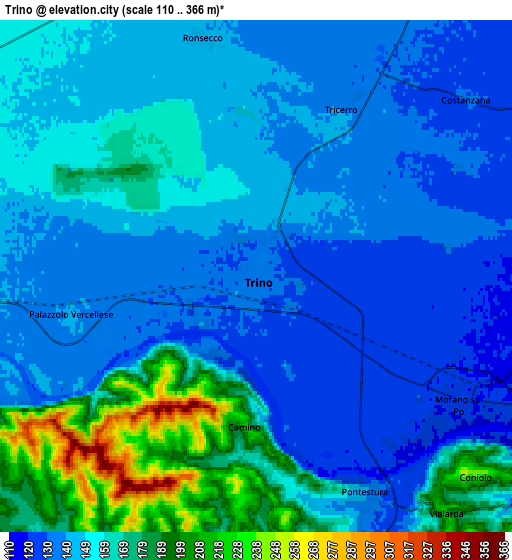 Zoom OUT 2x Trino, Italy elevation map