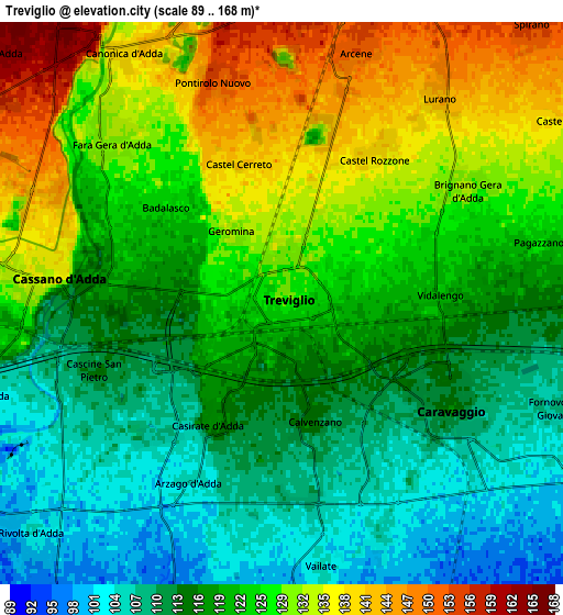 Zoom OUT 2x Treviglio, Italy elevation map