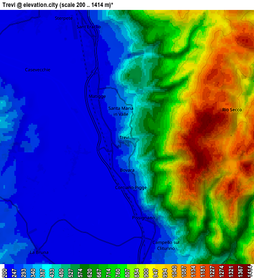 Zoom OUT 2x Trevi, Italy elevation map